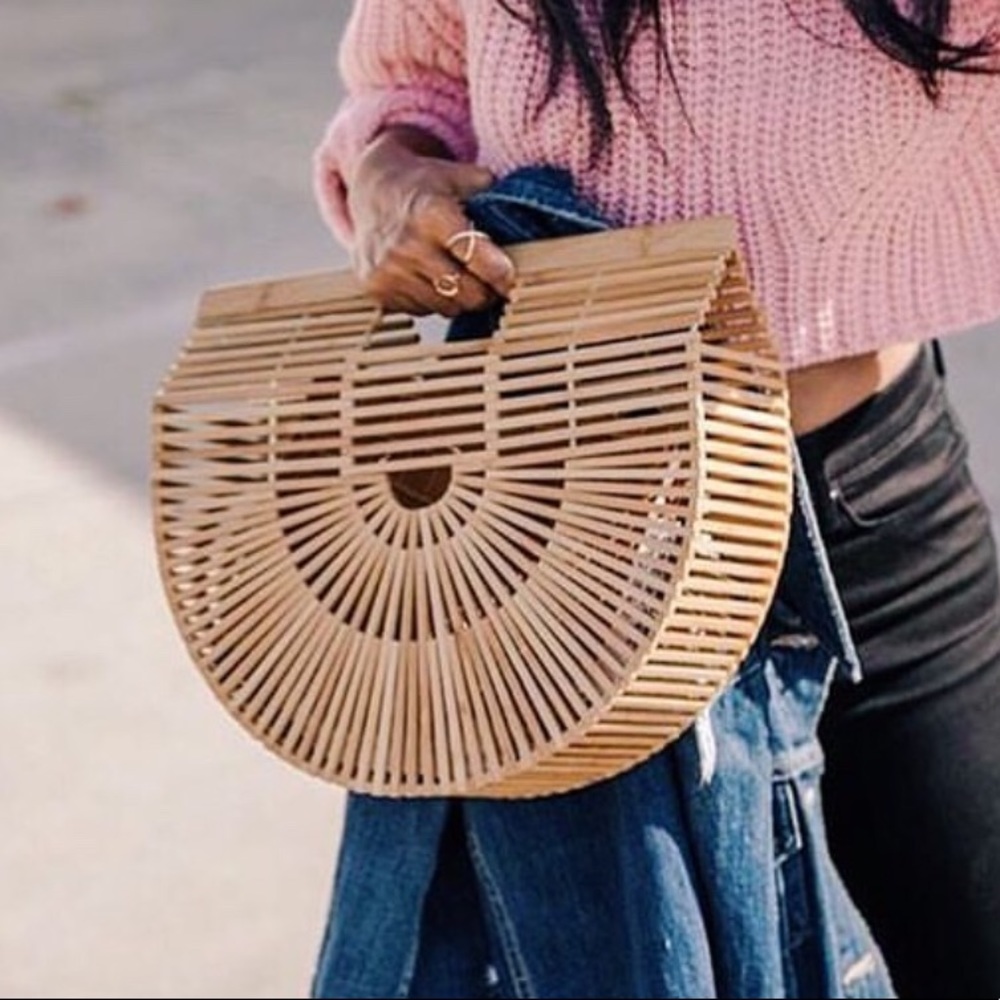 Half Moon Bamboo Purse